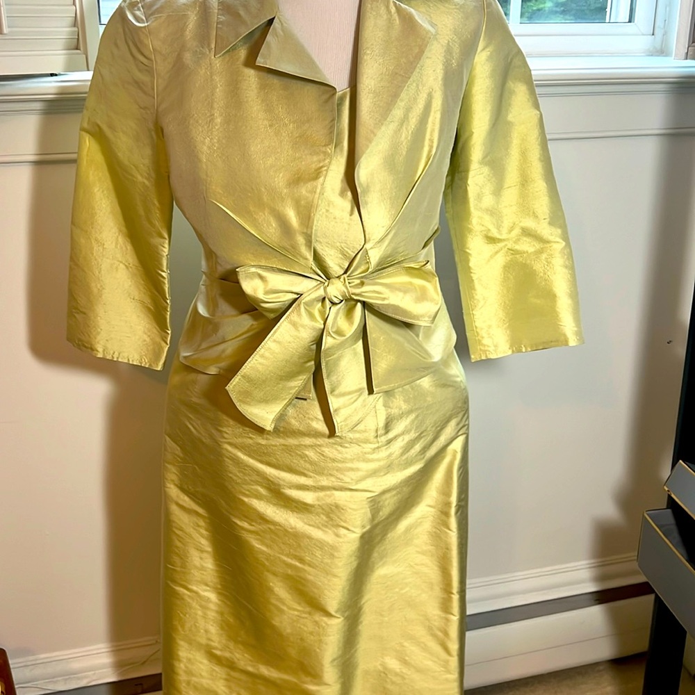 Talbots petites 100 percent silk dress set size 8